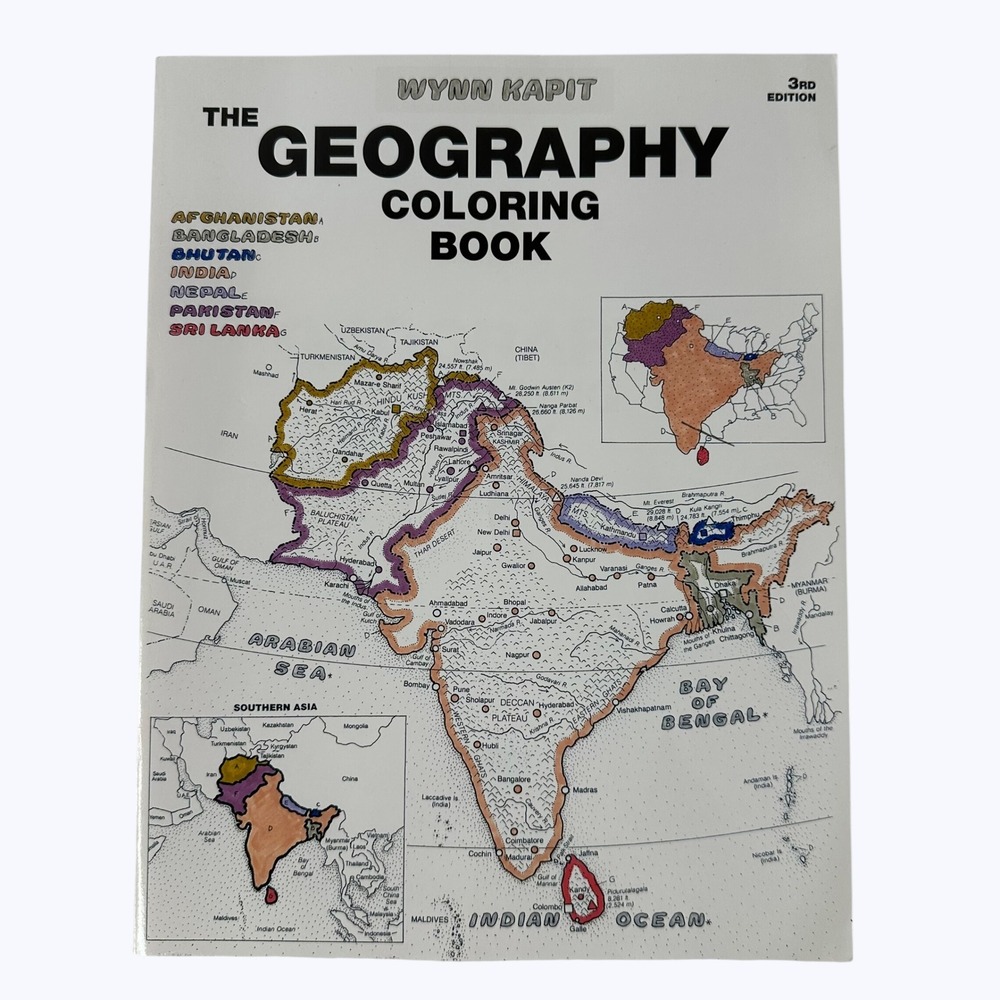 The Geography Coloring Book Wynn Kapit 3rd Edition Paperback World Maps